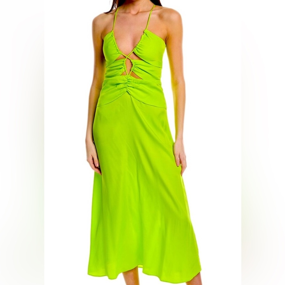 FARM RIO neon green midi dress NWT